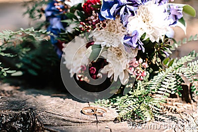 Beautiful bouquet of blue flowers Stock Photo