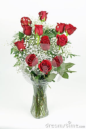 Beautiful Bouquet of Red Roses Stock Photo