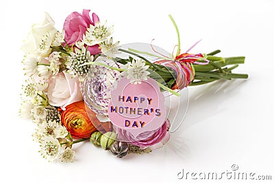 Beautiful bouquet of Spring flowers for Mother's Day Stock Photo