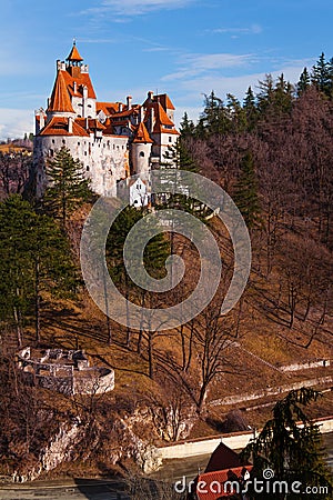 Beautiful Bran Castle in Wallachia, Romania Stock Photo