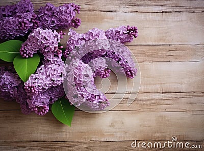 beautiful branch of lilac flowers on a dark green blurred background. long natural banner. concept for spring greetings Stock Photo