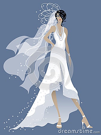 Beautiful bride Vector Illustration