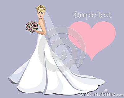 Beautiful bride Vector Illustration