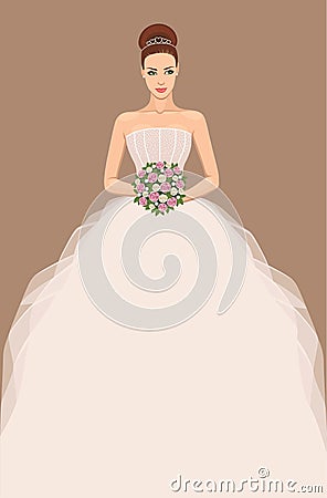 Beautiful bride Vector Illustration