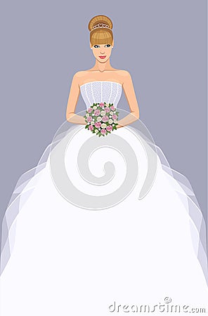 Beautiful bride Vector Illustration