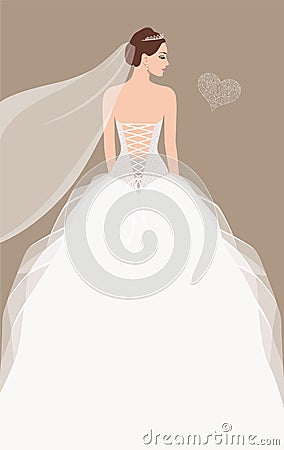 Beautiful bride Vector Illustration