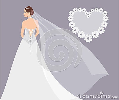 Beautiful bride Vector Illustration