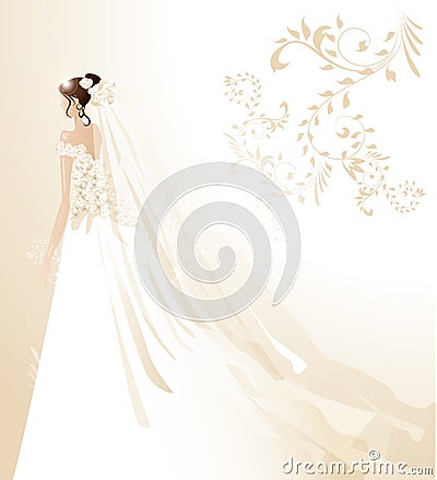 Beautiful bride Vector Illustration