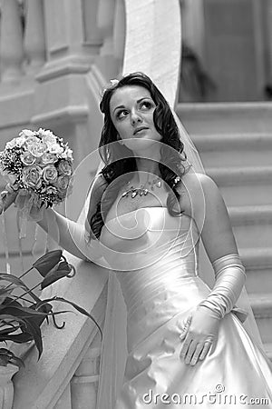 Beautiful bride with bouquet Stock Photo