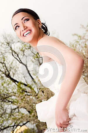 Beautiful bride smiling Stock Photo