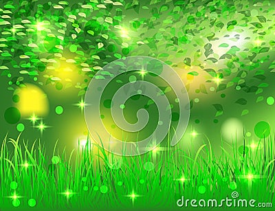 Beautiful bright abstract forest Vector Illustration