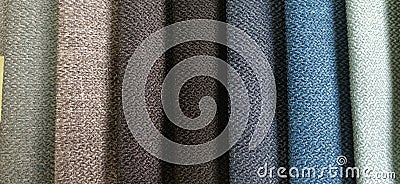 Beautiful bright collection of colorful fabric or textile samples. Fabric texture background Stock Photo