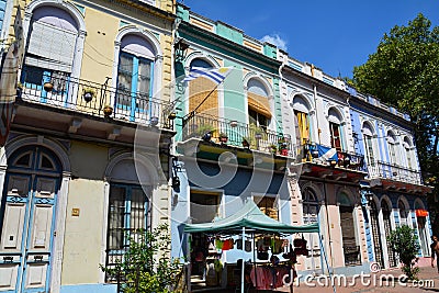 Colorful Reus al Norte district in Montevideo Uruguay Stock Photo