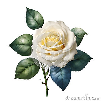 A beautiful, bright rose painting. AI-Generated. Stock Photo