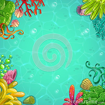 Beautiful bright unferwater background Vector Illustration