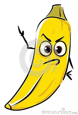 An angry banana vector or color illustration Vector Illustration
