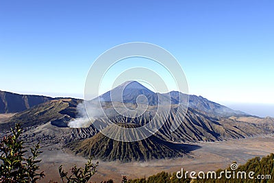 Beautiful Bromo Mountain in East Java, Indonesia Stock Photo
