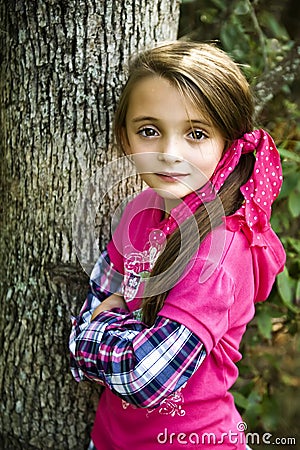 Beautiful Brunette Girl Stock Photo