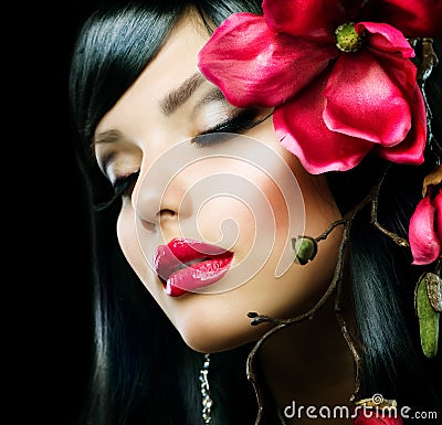 Beautiful Brunette Girl Stock Photo