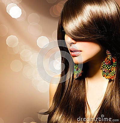 Beautiful Brunette Girl Stock Photo