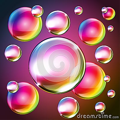 Beautiful bubbles of soap 2014 b Vector Illustration