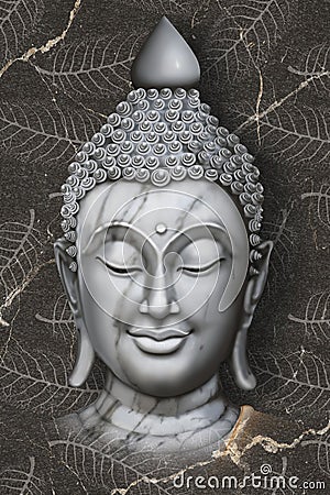 Beautiful Buddha wallpaper - 3D illustration of buddha meditation wallpaper. Cartoon Illustration