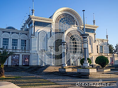 A beautiful building of culture. architecture of the south. Batumi State Musical Center Editorial Stock Photo