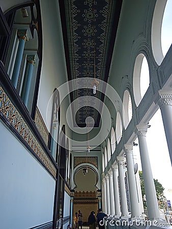 beautiful building hallways and also interesting window shapes Editorial Stock Photo