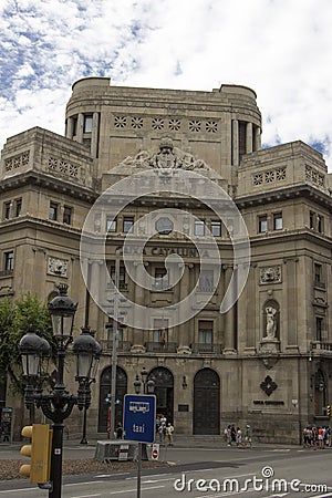 Beautiful building on the streets of Barcelona Stock Photo