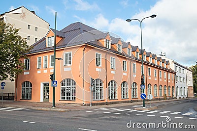 Beautiful building of Youth Place in the center of Kouvola, Finland Editorial Stock Photo