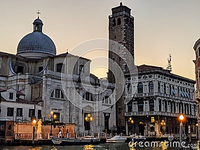 Beautiful buildings and water channels in Venice, Italy Editorial Stock Photo