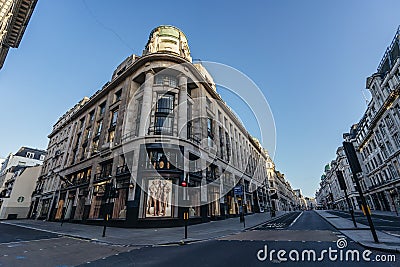 Beautiful Burberry Building shop at Regent street Editorial Stock Photo