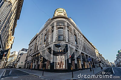 Beautiful Burberry Building shop at Regent street Editorial Stock Photo