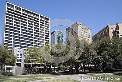 Beautiful Burnett Park in city Fort Worth Stock Photo