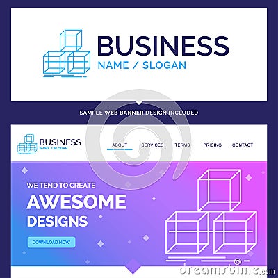 Beautiful Business Concept Brand Name Arrange, design, stack, 3d Vector Illustration