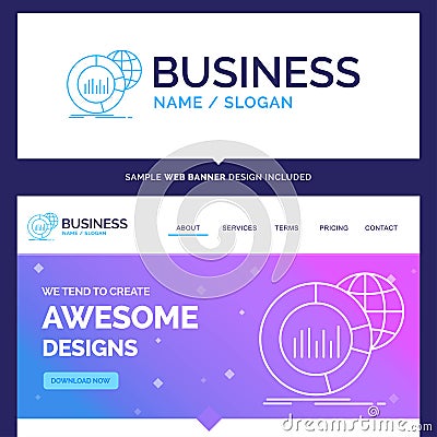 Beautiful Business Concept Brand Name Big, chart, data, world, i Vector Illustration