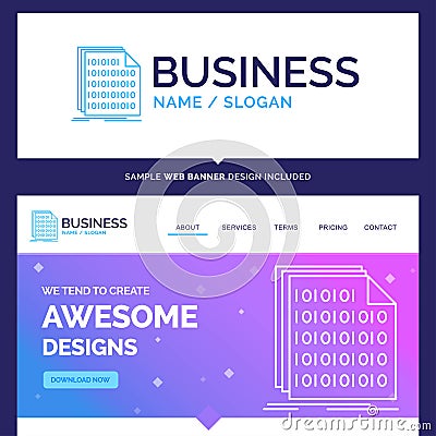 Beautiful Business Concept Brand Name Binary, code, coding, data Vector Illustration