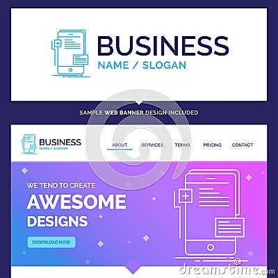 Beautiful Business Concept Brand Name frontend, interface, mobil Vector Illustration