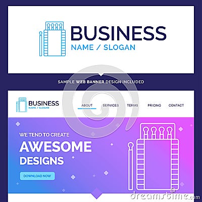 Beautiful Business Concept Brand Name matches, camping, fire, bo Vector Illustration