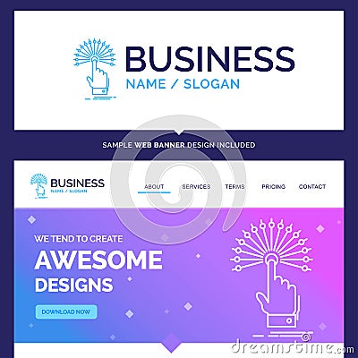 Beautiful Business Concept Brand Name reach, Touch, destination Vector Illustration