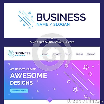 Beautiful Business Concept Brand Name star, shooting star, falli Vector Illustration