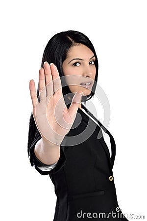 Beautiful businesswoman say no Stock Photo