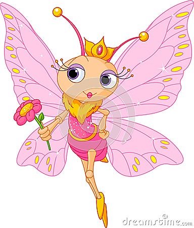 Beautiful Butterfly princess Vector Illustration