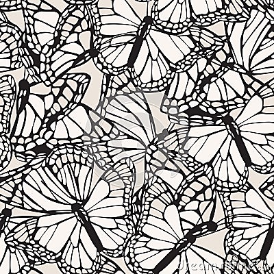 Beautiful butterfly wings seamless pattern. Gorgeous exotic insect background Vector Illustration