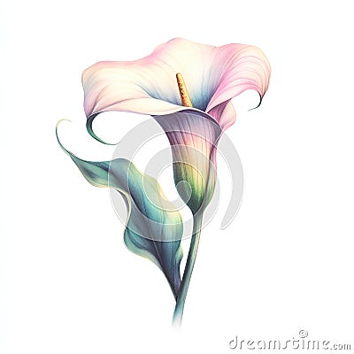 Beautiful calla lily flower isolated on white background. Stock Photo