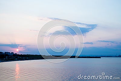 Beautiful calm seascape in the city of Sozopol, Bulgaria Stock Photo