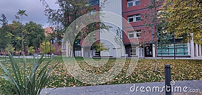 Beautiful campus of University of Manchester looks even more beautiful in Autumn. Editorial Stock Photo