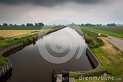 The beautiful canal in the polder Stock Photo