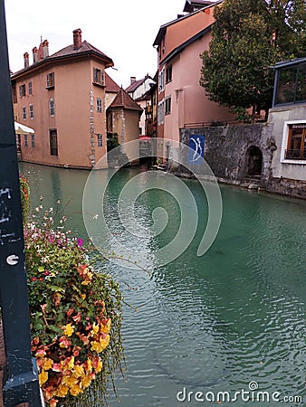 Beautiful canals of Annecy, France Stock Photo