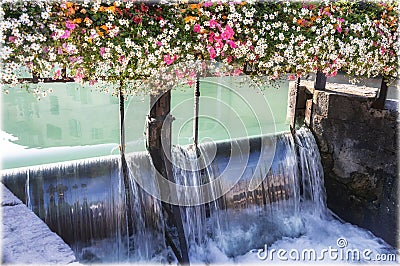 Beautiful canals of Annecy old town, France Stock Photo